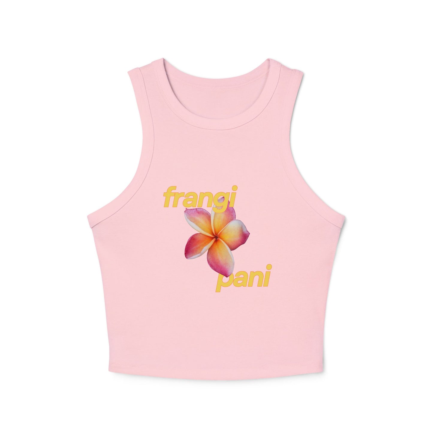 Flower Power: Frangipani Micro Rib Racer Tank Top