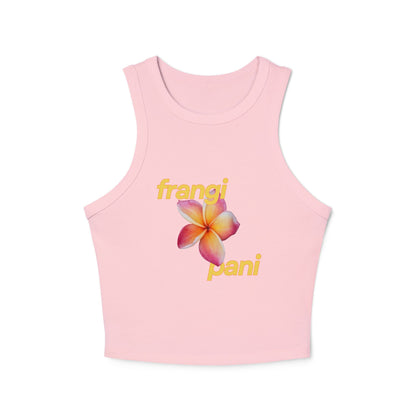 Flower Power: Frangipani Micro Rib Racer Tank Top