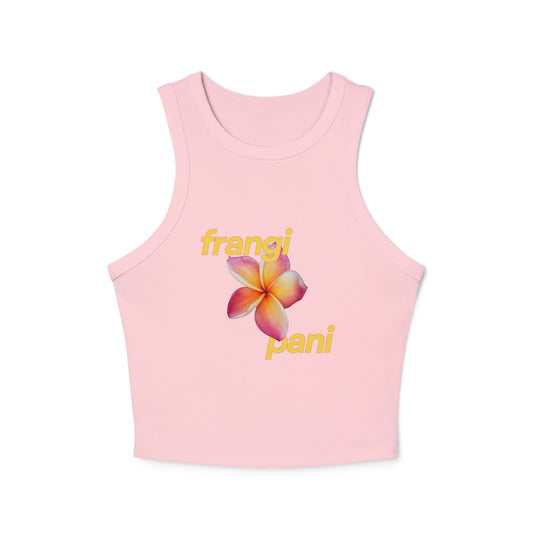 Flower Power: Frangipani Micro Rib Racer Tank Top