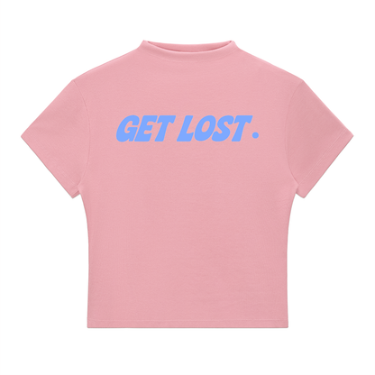 Essential GET LOST  Sig Slim Fit Mock Neck Tee