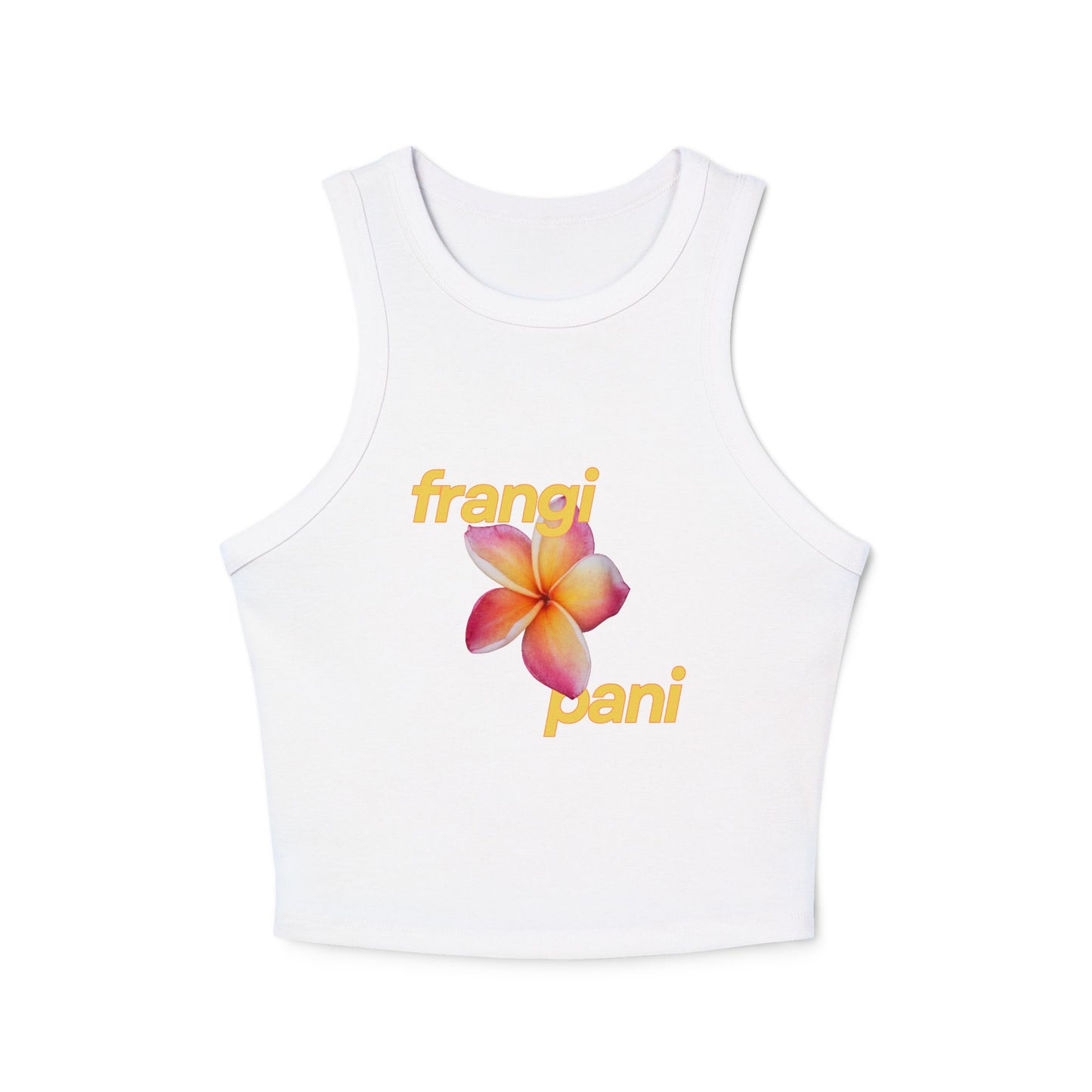Flower Power: Frangipani Micro Rib Racer Tank Top