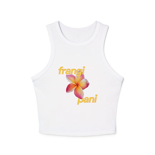 Flower Power: Frangipani Micro Rib Racer Tank Top